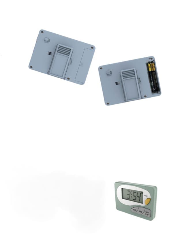 Digital dubbel kökstimer, matlagningstimer, timer med magnetisk baksida, på/av-brytare stoppur (grön)