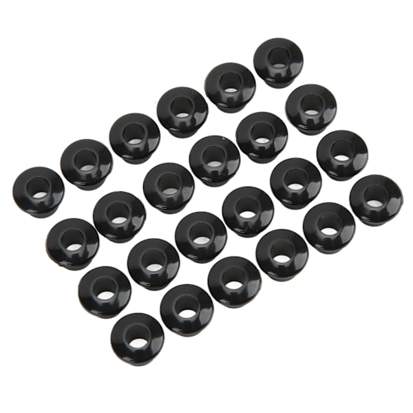 24 st gitarrsträngsknappar Ferrules 10 mm Högpresterande plastmaterial Halvstängt design Gitarrddelar Svart