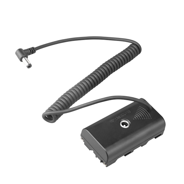 NP F550 Dummy Batteri ABS Spiral Kabel Dummy Batteri Strömadapter med DC-port för Monitorer LED-fyllningsljus