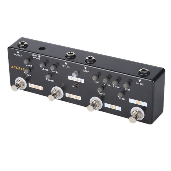 Guitar Effekt Pedal 5 Tilstand Reverb Delay Fx LOOP Distortion Overdrive Guitar Tuning Tilbehør