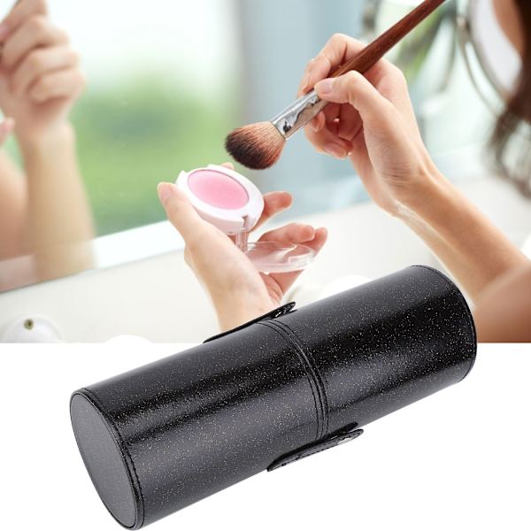 Bærbar makeup børste kop PU læder rørholder rejse kosmetisk beholder værktøjL