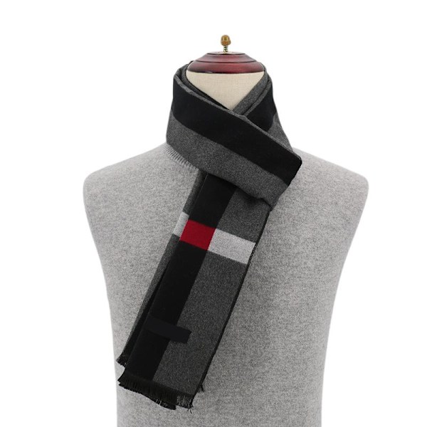 Herrar Vinter K cashmere Filt Halsduk, Mjuk Varm Stickad Halsduk