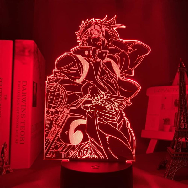 Anime 3D-lamppu lahjaksi, LED-yövalo, Manga-hahmo Joseph Joestar LED-illuusiovalo makuuhuoneen sisustukseen, lasten syntymäpäivälahja, joululahja (16 väriä kaukosäätimellä) JoJo Bisarra Äventyr