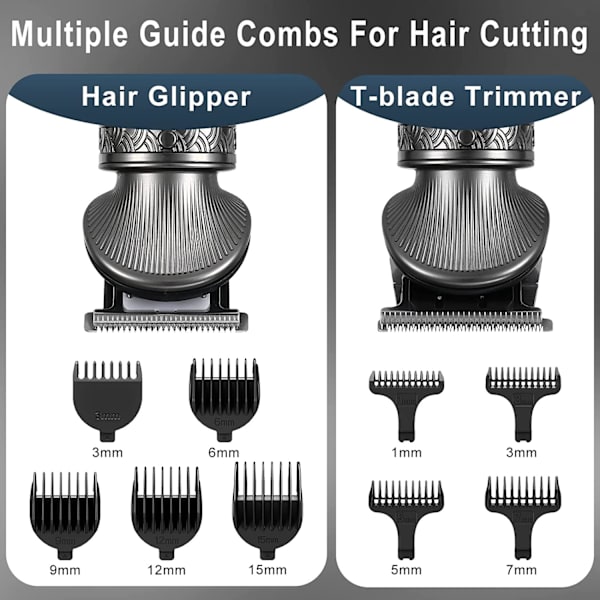 Skäggtrimmer Kit för Män Professionell Hårklippare Trimmer T-Blad Trimmer Nästrimmer Skägg Hår Rakapparat Nästrimmer Hårklippning