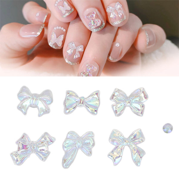 Harpiks 3D Neglekunst Faux Krystal Negle Charms DIY Søde Bowknot Faux Rhinestones Charms til Manicure Smykker