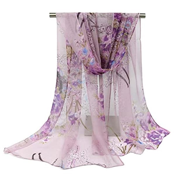 Lätta modehalsdukar för kvinnor, tryckta blommönster, sjal, wraps, A07