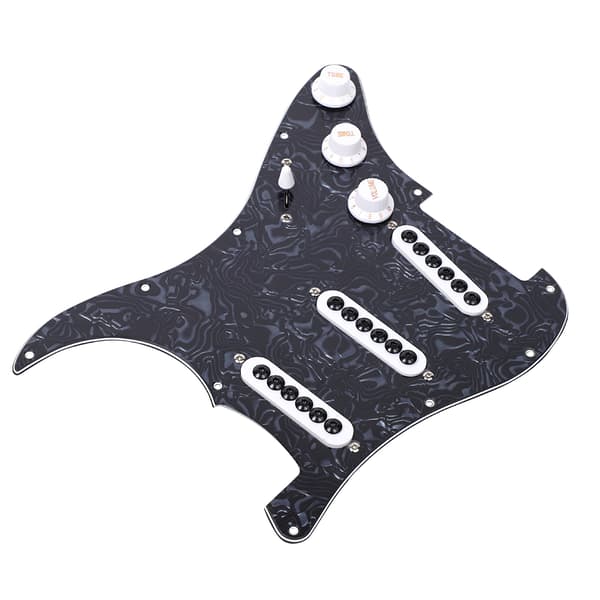 SSS Pole Justerbar Pickup Black Pearl Laddad Pickguard för ST Style Elgitarr