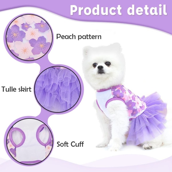 Hundklänning, sommarsöt flickvalpklänning, liten flickhundklänning, blommorsolklänning, kattklänning för valpkjol (XL-storlek)