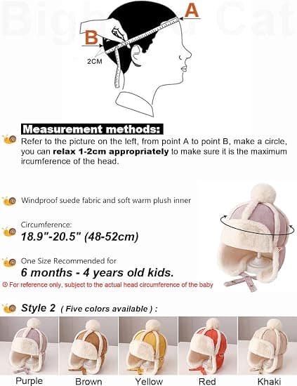 Baby Boy Ushanka Øreklapper Vinter Trooper Hat Unisex Børn Trapper Hat,05