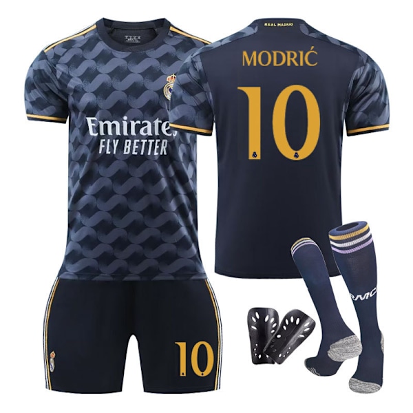 23 24Real Madrid vieraspeli MODERIC No.10 Paita, Lapset, Aikuiset Jalkapalloharjoitteluasu, Yläosa + Housut + Sukat 26 No.10
