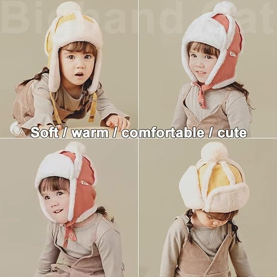 Baby Boy Ushanka Øreklapper Vinter Trooper Hat Unisex Børn Trapper Hat,05