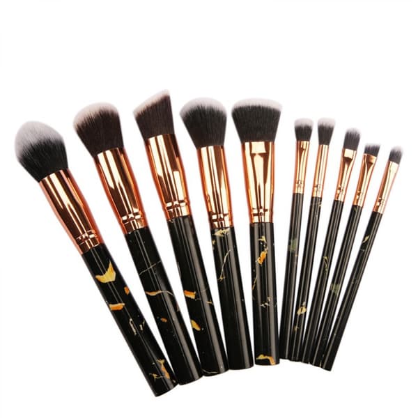 Makeupborstar Set Professionella Marmor Makeupborste Bärbar Kosmetiska Borstar för Löst Puder