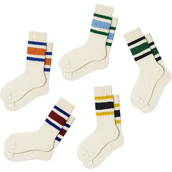 Fun Novelty Socks For Women Striped Retro Crew Socks Sporty Calf Socks Casual Cotton Socks Women