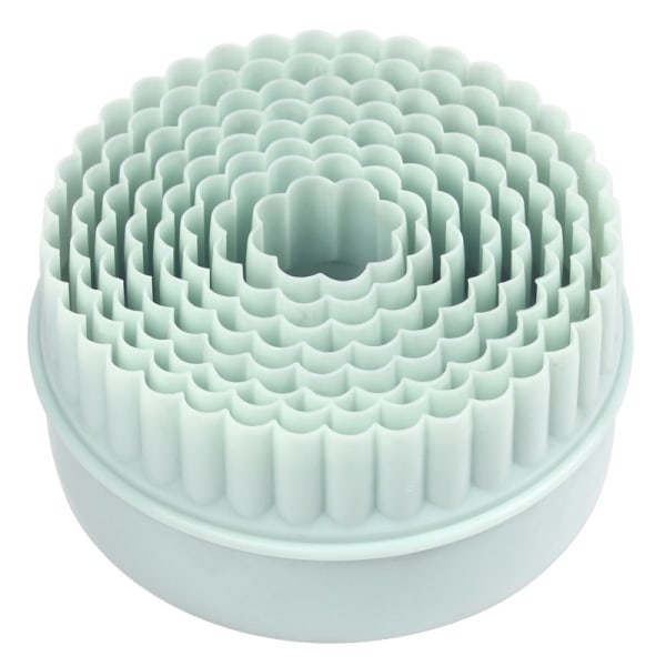 Keksformar - Tvåsidiga runda kakformar, kexformar och fondantkakform - Set med 8 plastkakformar.