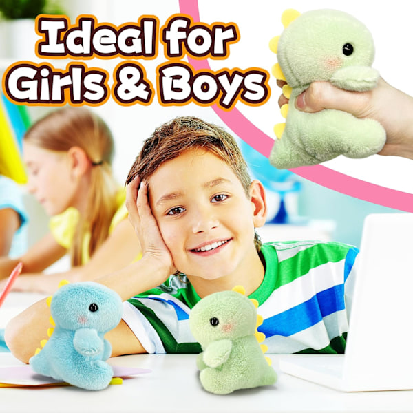 Fett Dinosaur Myke Dyr, Dino Kawaii Plussj Leke for Jenter og Gutter, Myk Dinosaur Plussj Leke Nøkkelring, Liten Dinosaur Plussj Light Green