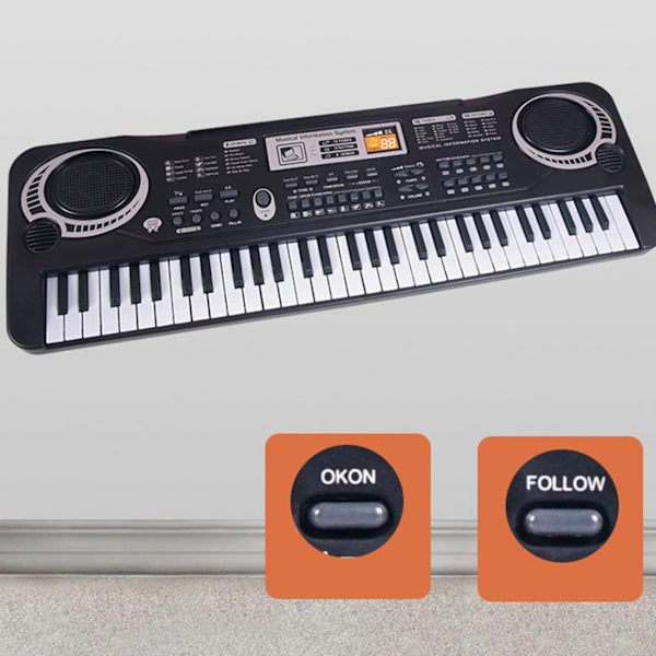 Barn Piano Keyboard 61 tangenter Multifunktionell Elektronisk Keyboard Learing Musikinstrument Leksak för Pojkar och Flickor med Strömkälla