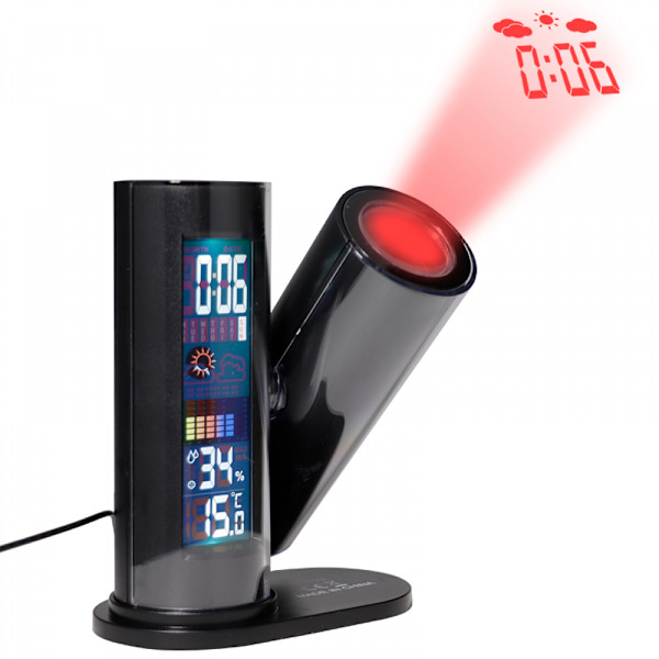 Multifunktionelt Vejrkalender LCD Projektionsur LED Baggrundsbelysning Alarm Shiyi