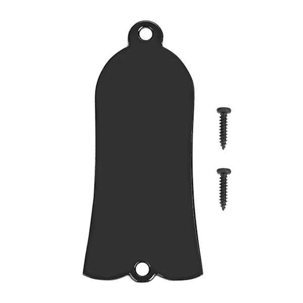 2 Holes Metal Truss Rod Cover with Screws Guitar Bass Replacement(Black)