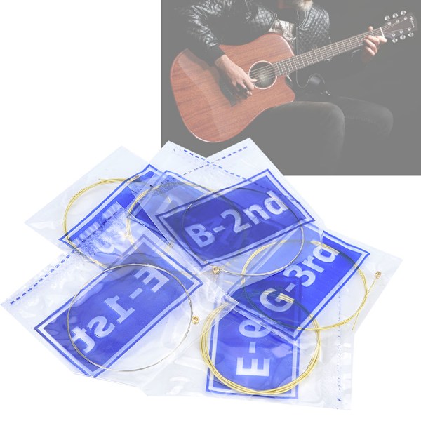 5 st Hex Alloy Core Stålsträng Akustisk Gitarrsträng Musikinstrument Tillbehör(AW635)