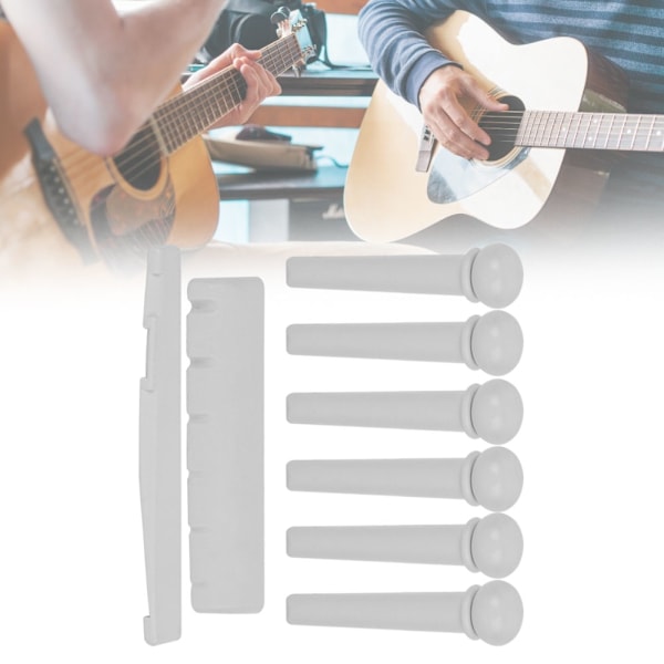 Gitarrstallpinne mutter sadel POM Folk gitarr universal delar ersättning pack tillbehör vit
