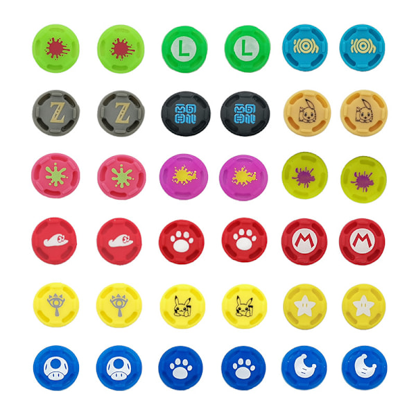 36 st Thumb Grip Set Joystick Cap Thumbstick Cover för Switch Joy-Con Controller/Switch Lite Limited Edition