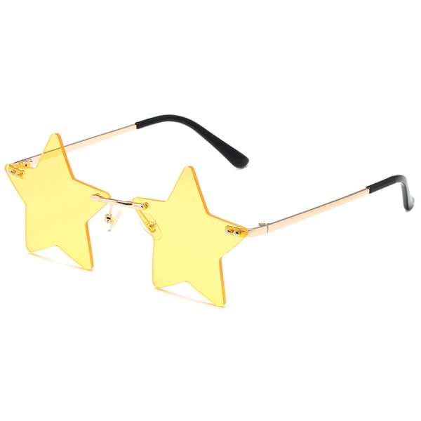 Star Rimless Solglasögon Dam/Män Unika Pentagram Partyglasögon Prom Streetwear