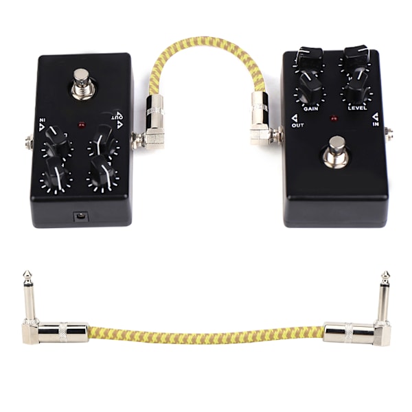 6,35 mm elektrisk gitarr effekt kabel gitarr effektor instrument linje brusreducering gul + brun