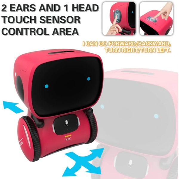 Robotleksak för barn, smarta talande robotar, present till pojkar och flickor i åldern 3+, intelligent partner och lärare, med röststyrning och beröringssensor, sjunger