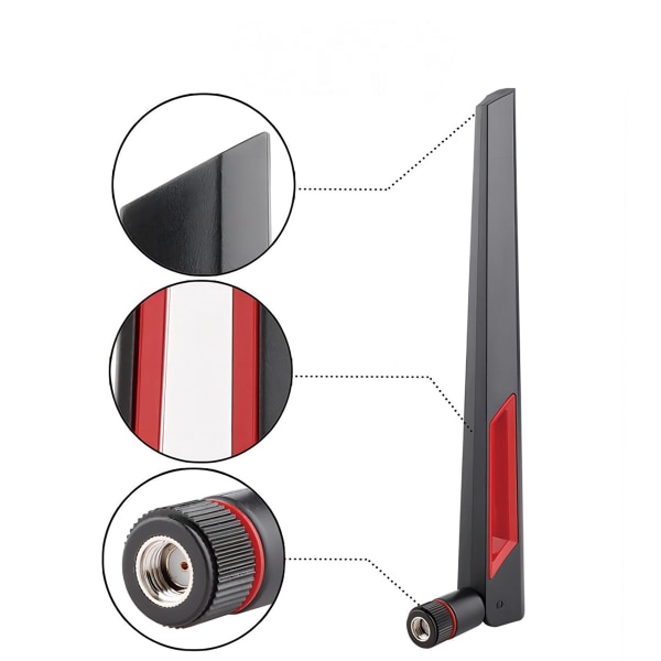 WiFi-antenne 10dBi Dual-Band 2.4G 5G 5.8G Høy forsterkning SMA / RP SMA hannkontakt