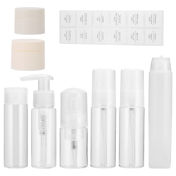 8-pack Plastflaskor för Resor, Läcksäkra Kosmetiska Toalettartiklar, Sprayflaskor
