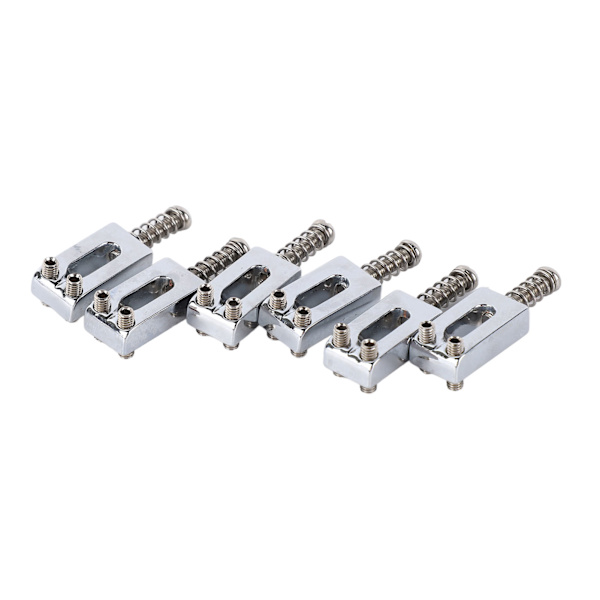 6 st Elektrisk Gitarr Stall Sadel Standard Zinklegering Gitarr Tremolo Stall Rull Sadel för Utbyte Silver