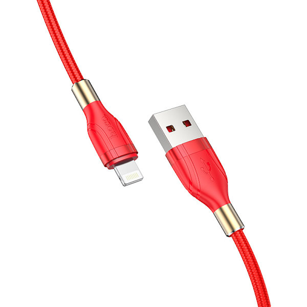 hoco. U92 lataus- ja datakaapeli Apple-puhelimille, alumiiniseoskaulus ja punottu kaapeli