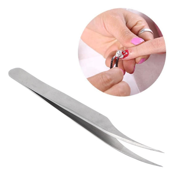 Nageltång Multifunktionell Rostfritt Stål Spets Böjda Tång för Nagelkonstverktyg