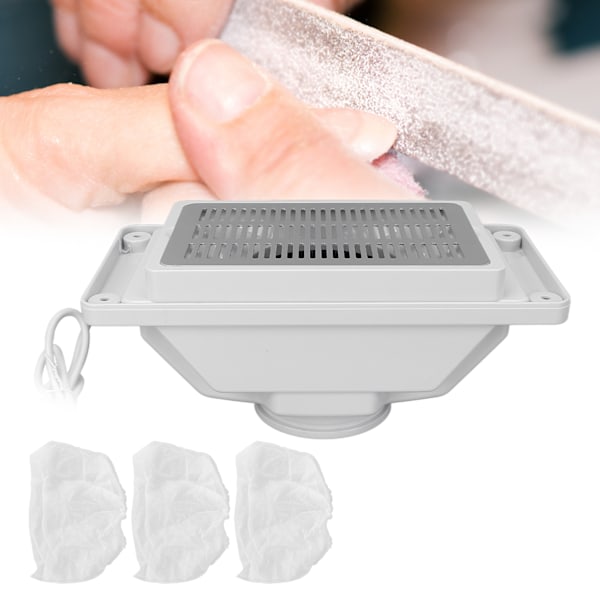 Elektrisk nageldammsamlare, kraftfull nageldammsugare, dammsugare för nagelsalonger och hemmabruk, EU-kontakt 220V