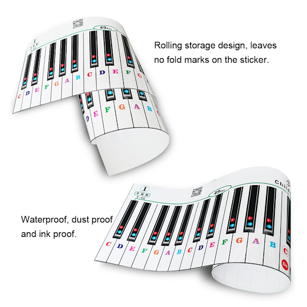 88-näppäiminen Simuloitu Paperinen Elektroninen Keyboard-Tarra Lapsille Pianon Harjoitteluun (T-2)