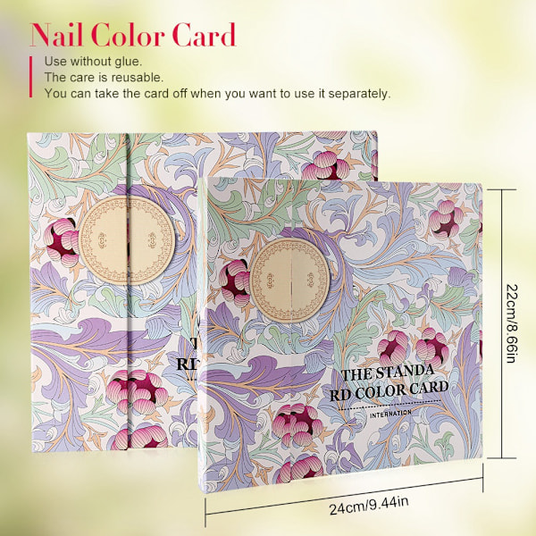 Nagelfärg Display Chart Book Nagellack Gel Färg Display Card Nail Art Visningsbräda Ränder