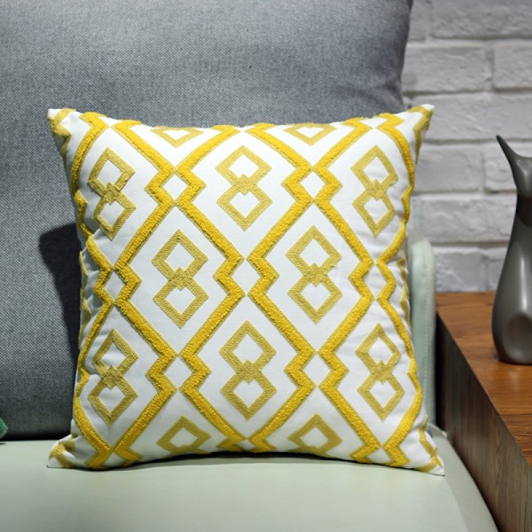 2-pack örngott, 100 % bomull örngott för soffa säng, Nepal mönster broderi, 18x18 tum---5454