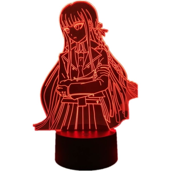 WJ 3D optisk illusionslampa Kyoko Kirigiri figur anime LED nattlampa för flickrum dekoration sängbord bordslampa barn födelsedag jul Marutomania-B