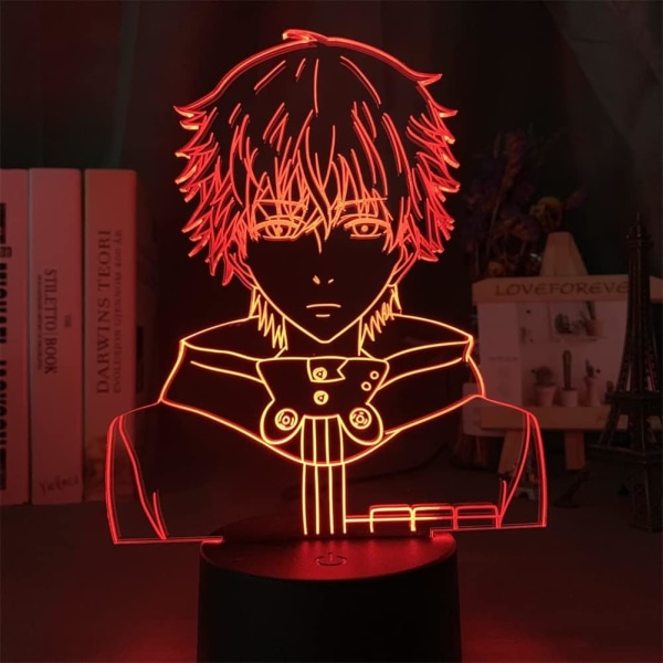 7/16 färger Fjärrkontroll Touch Switch USB Anime Light Ken Kaneki 3D Illusion LED Nattlampa för Hem Inredning Bordslampa