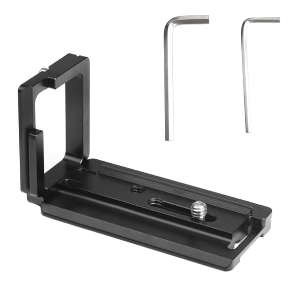 Sort aluminiumslegering Quick Release L-plade lodret håndgrebbeslag til Sony A6000 A6300 A6500 kamerahus