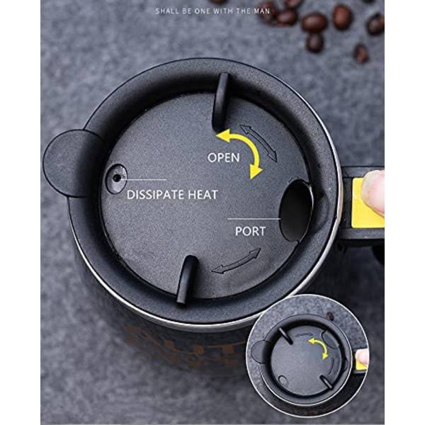 Självrörande mugg Automatisk självblandande rostfritt stål mugg för kaffe/te/varm choklad/mjölk mugg-450ml/15oz Den bästa presenten（grön）