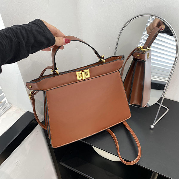 Toteväskor för kvinnor, axelväska, snygg toteväska, stor kapacitet, axelväska, resväska, axelremsväska Brown