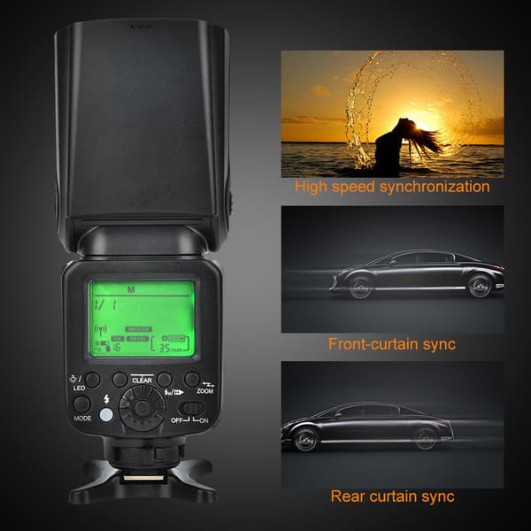 TRIOPO G1800 Professionel Blitzlys På kamera Ekstern Speedlite til Canon Nikon