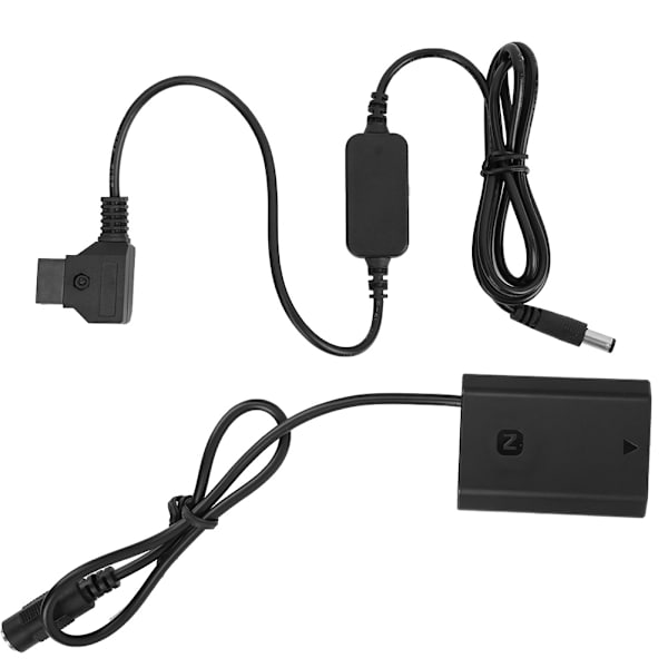Svart ABS-plast Full Decoded NP-FZ100 till D-tap DC-koppling Adapter Dummy Batteri