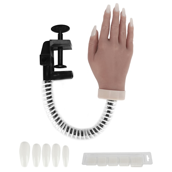 Nail Art Practice Hand Silicone Bendable Joints False Nail Tips Hand Mannequin for Nail Salon#03