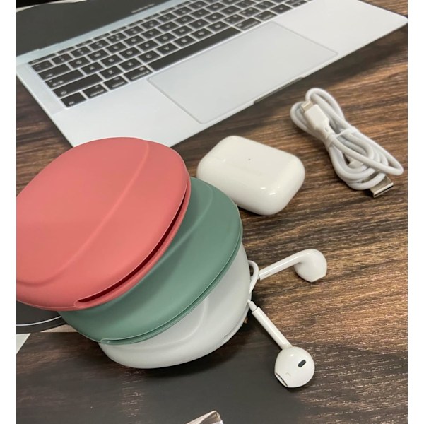 Silikone Hovedtelefon Organizer - Datakabel Opbevaringsetui - Mini Nøgleboks - Bærbar Ledningsført Headset Opbevaringspose Red-Grey-Green