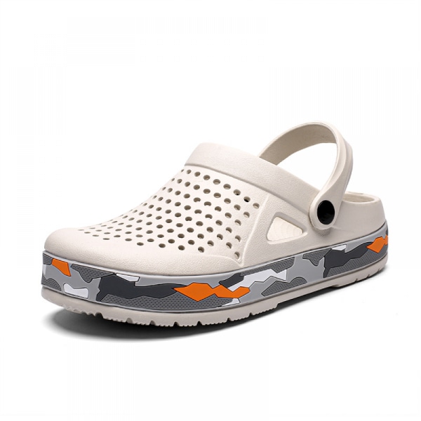Unisex Garden Clogs Skor | Strandvattenskor | Slip on bekväma skor Luftkudde sandaler Tofflor-Vit(43 EU storlek)