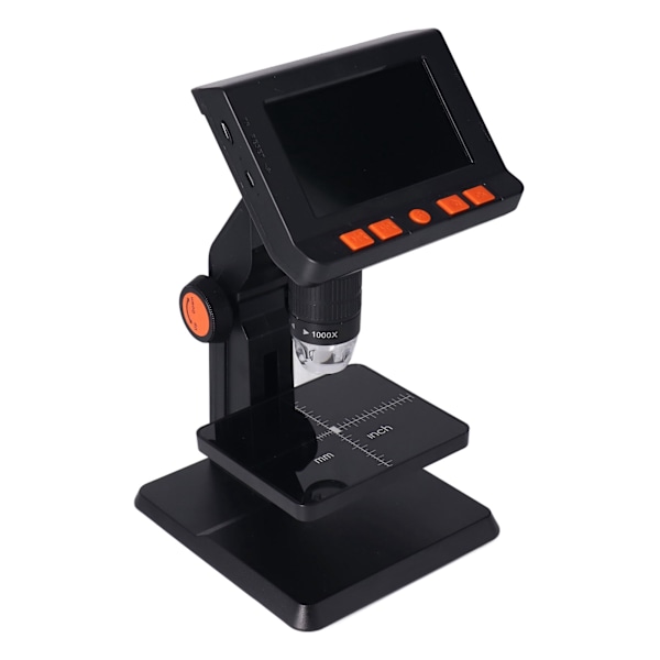 Bärbar HD-skrivbords elektronisk digitalt mikroskop 1000x 4,3 tum LCD digitalt mikroskop med 8 hög ljusstyrka LED-lampor