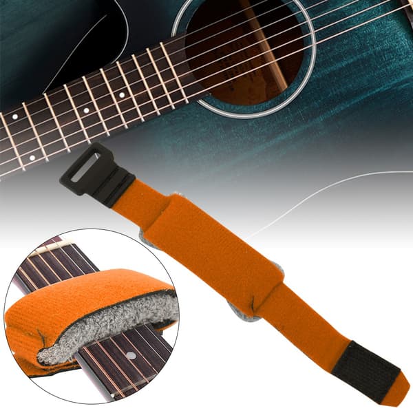 Instrumentsträng Muter Brusreducer Dämpare för 6 Strängar Elektrisk Trä Akustisk Gitarr Bas  (Orange )