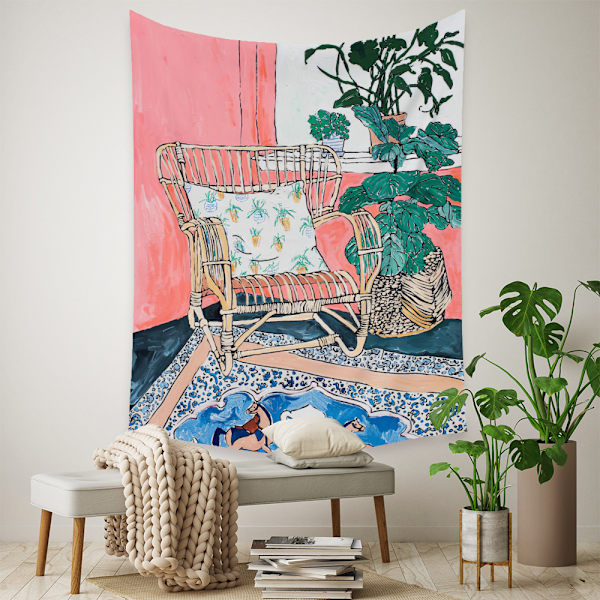 Wekity Botanisk Boho Hjem Gobelin Æstetisk Kunst Hjem Baggrund Stof Ornament Gave Mandala Gobelin Ornament (ZJ825-66, 51 X 59 Tommer)